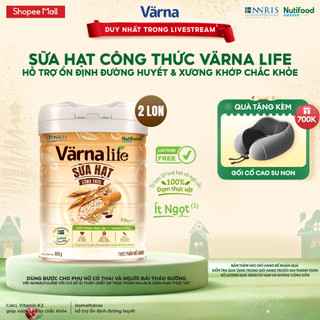 [ LIVESTREAM BYK] Combo 2 Thực phẩm bổ sung sữa hạt công thức Varna Life (Lon 800gr x 2)