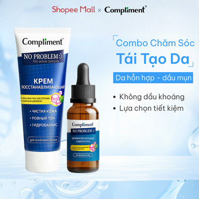 Bộ Đôi Compliment Serum & Kem Dưỡng AHA BHA PHA Cấp Ẩm, Tái Tạo Phục Hồi Da, Giảm Mụn & Mờ Thâm