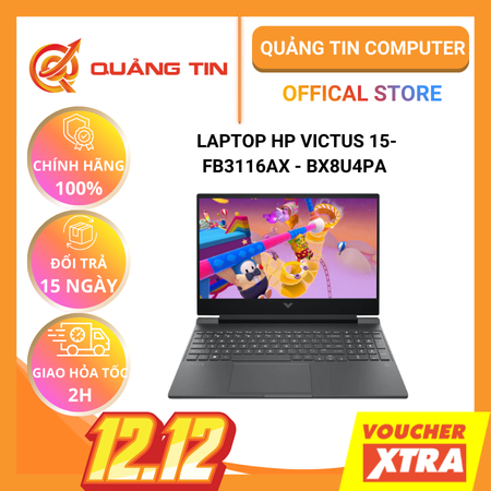 Laptop HP Victus 15-fb3116AX - BX8U4PA (Ryzen 7 7445H/ GeForce RTX™ 3050 6GB/ 16GB/ 512GB/ Windows 1