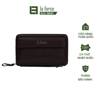 Ví cầm tay nam LAFORCE VCTLA196-1-CF da bóng màu nâu cà phê cao cấp CHÍNH HÃNG