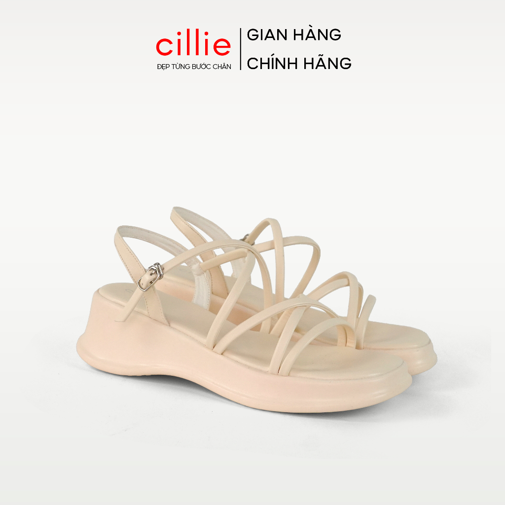 Cillie Dép Sandal Bánh Mì Nữ Đế Xuồng Cao 5cm Có Lớp Đệm Lót Êm Chân Quai Dây Mành Thanh Lịch SD48