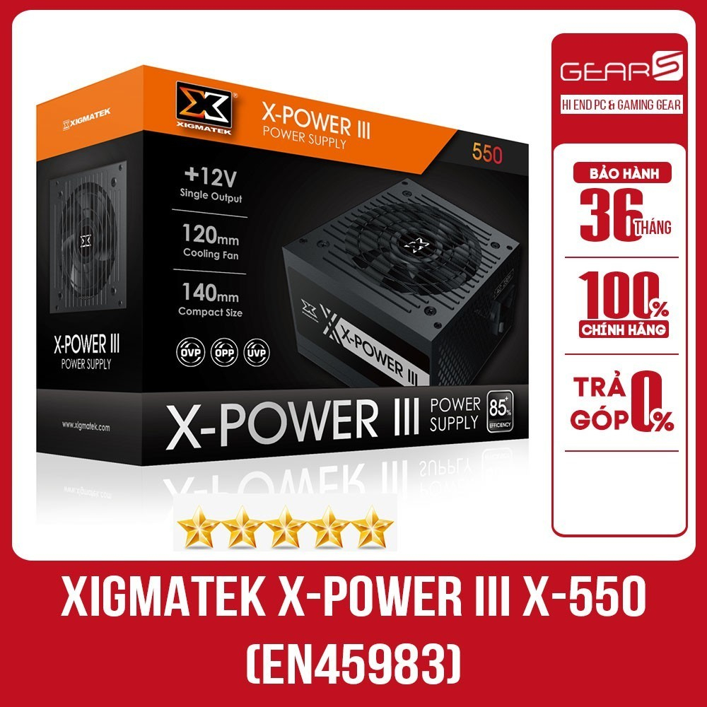 [FULL VAT] Nguồn XIGMATEK X-POWER III X-550 - Bảo Hành 36 tháng chính hãng