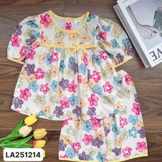  LA251214 Bộ tole LỬNG bé gái 10kg-35kg tay phồng tay ngắn quần dài với chất liệu tole 2 da mềm mát loại 1. MinMin Baby 