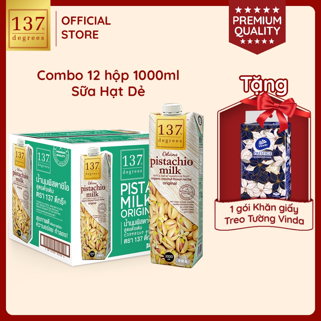 [MUA THÙNG 12 HỘP 1 LÍT TẶNG 1 GÓI TREO TƯỜNG] Sữa Hạt Dẻ Nguyên Chất 1 Lít 137 Degrees Nhập Khẩu Thái Lan Dinh Dưỡng
