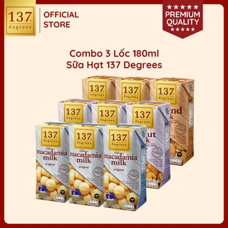   COMBO 3 LỐC 180ML  Sữa Hạt 137 Degrees Không Đường Healthy Nhập Khẩu Chính Hãng Thái Lan 