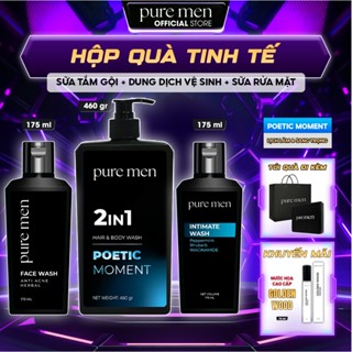 Hộp Quà Tinh Tế Pure Men - Set Bộ Combo Tặng Bạn Trai - Sữa Tắm Gội 460g & Sữa Rửa Mặt & Dung Dịch Vệ Sinh Nam 175ml 