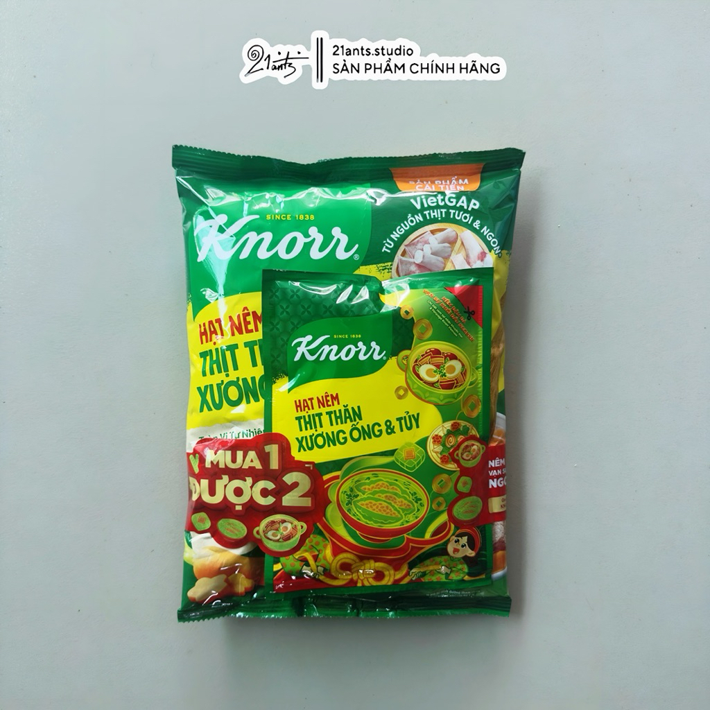 [TẶNG KNORR 136G] - HẠT NÊM KNORR 900G - HẠT NÊM KNORR 900 G THỊT THĂN XƯƠNG ỐNG VÀ TUỶ