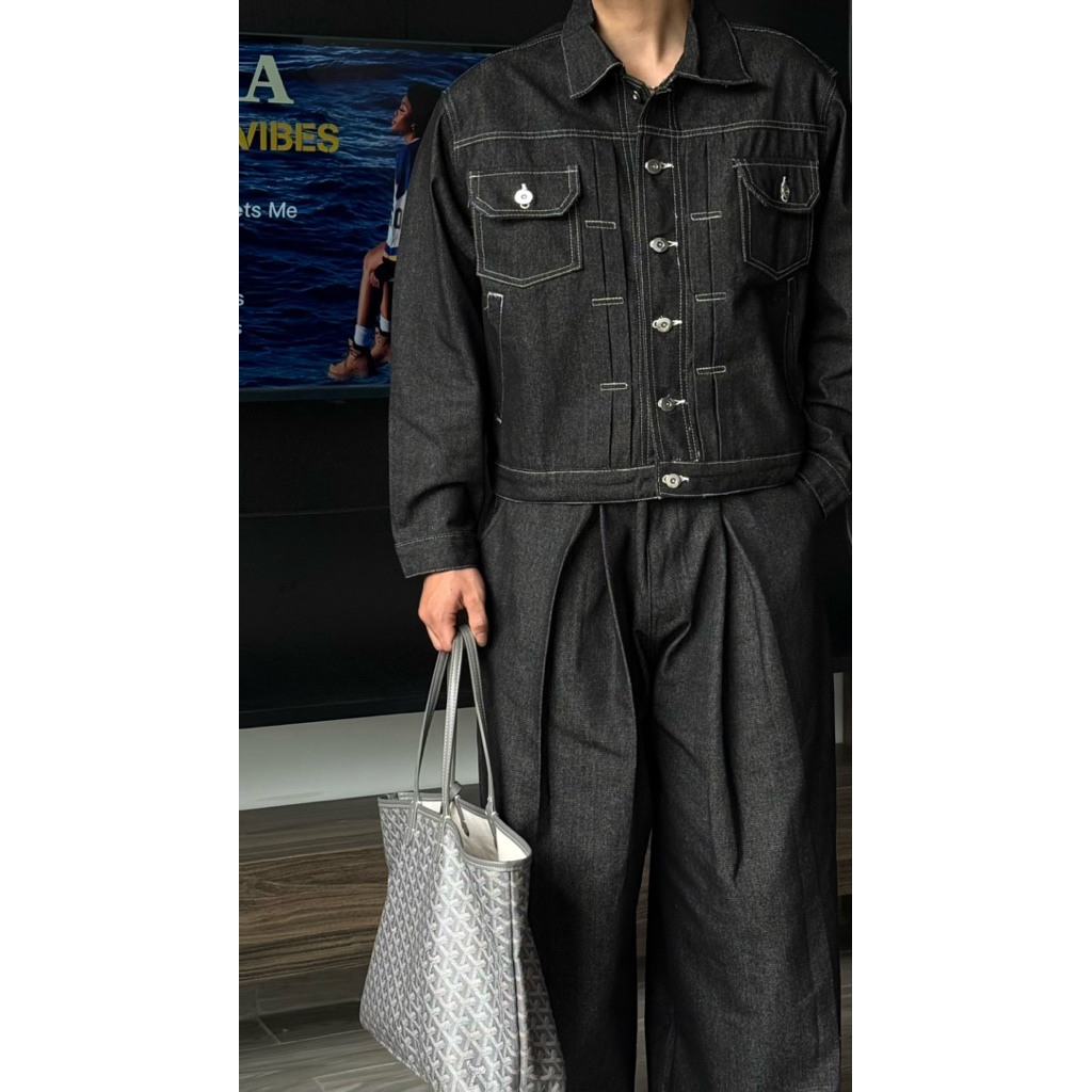 SET DENIM ON DENIM KIOT ( QUẦN XẾP LY )