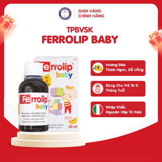  Sắt Ferrolip Baby Dạng Siro Vị Đào Thơm Ngon Dễ Uống,Dùng Cho Trẻ Từ 0 Tháng Tuổi 