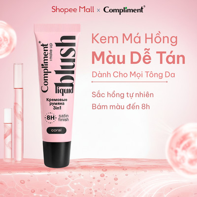 Má Hồng Kem Compliment 3in1 Mịn Lì Tự Nhiên Bền Màu, Lâu Trôi Dễ Tán, Độ Che Phủ Cao 10ml