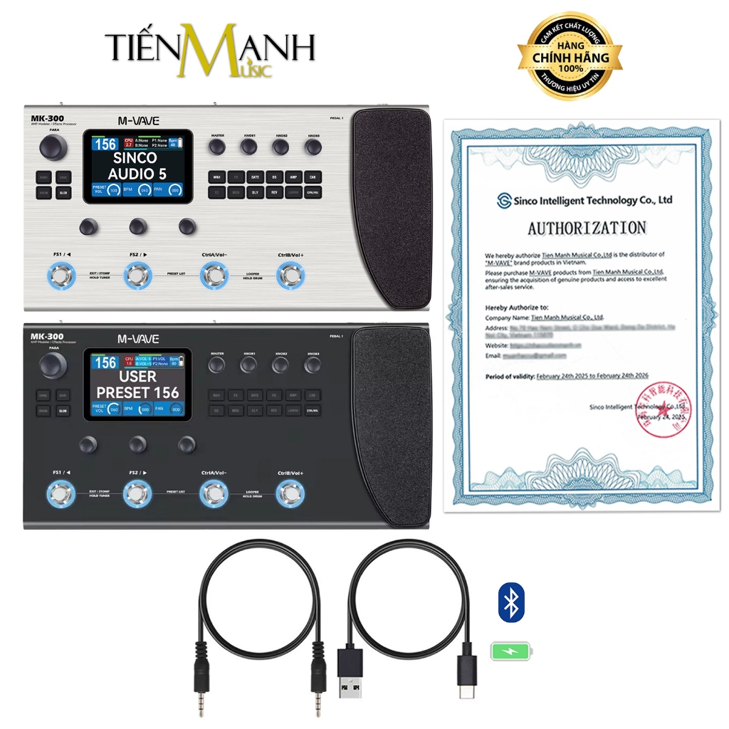 [Chính Hãng] Phơ Bàn M-Vave MK300 - Bàn Đạp Hiệu Ứng - Fuzz Multi Effects Pedal MVave MK-300, Tích H