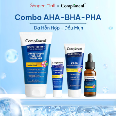 Bộ Dưỡng Da Compliment AHA BHA PHA Chính Hãng Ngừa Mụn, Mờ Thâm, Se Khít Lỗ Chân Lông