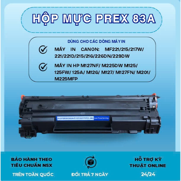 Hộp mực in laser HP 83A Canon 337 Premium Xanh