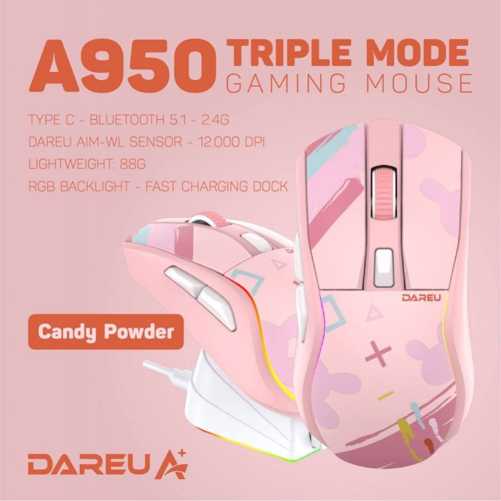 Chuột DareU A950 Candy Pink