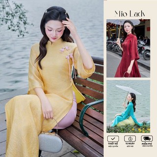  Set Áo Dài Tết Cách Tân – Lụa Tơ Tằm Thiết Kế Bốn Tà Mặc Đẹp Dự Tiệc Du Xuân MioLady 
