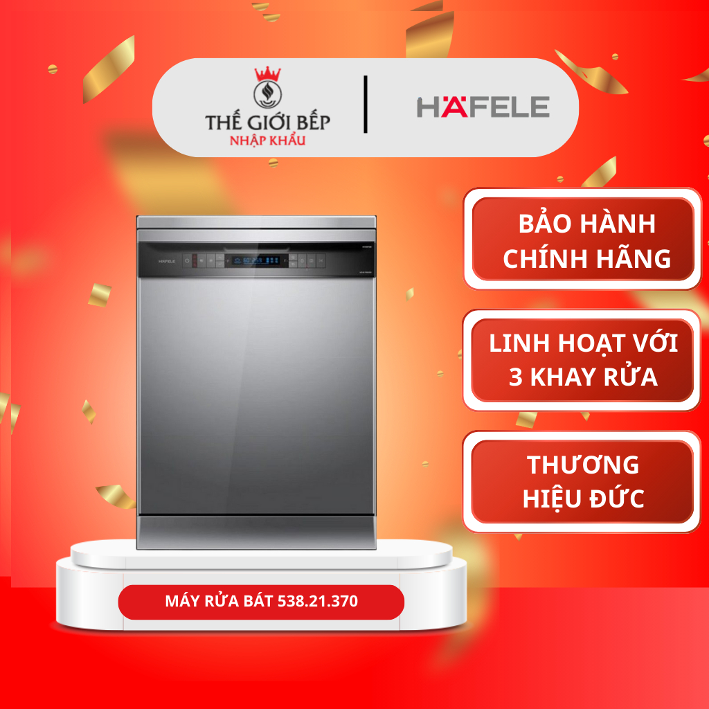Máy Rửa Chén Độc Lập Hafele HDW-F6051S 538.21.370 - Công Nghệ Hiện Đại, 8 Chương trình rửa, An toàn với trẻ em