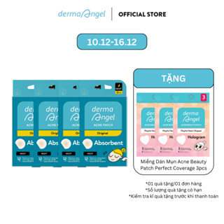  Combo 4 Miếng Dán Mụn Derma Angel  Không Tiệt Trùng  - Derma Angel Acne Patch Night 12 
