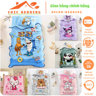 Chăn tuyết nhung cho bé siêu mềm mịn nhiều họa tiết dễ thương, mền cho bé đi học đắp 4 mùa, kích thước 100x140cm