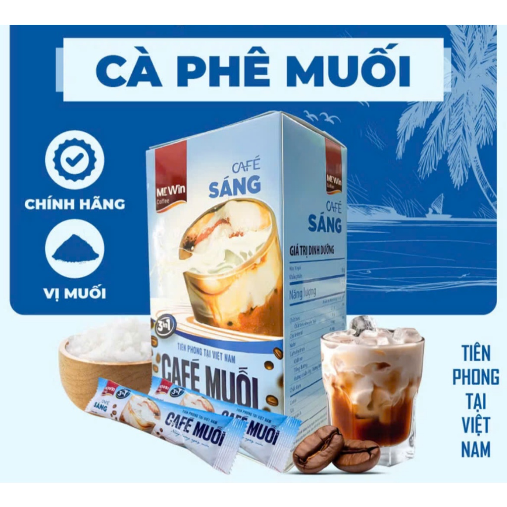 CAFE MUỐI MR. WIN CÀ PHÊ SÁNG TIÊN PHONG TẠI VIỆT NAM / HỘP 200G ( 10 Gói ) mua càng nhiều giá càng 