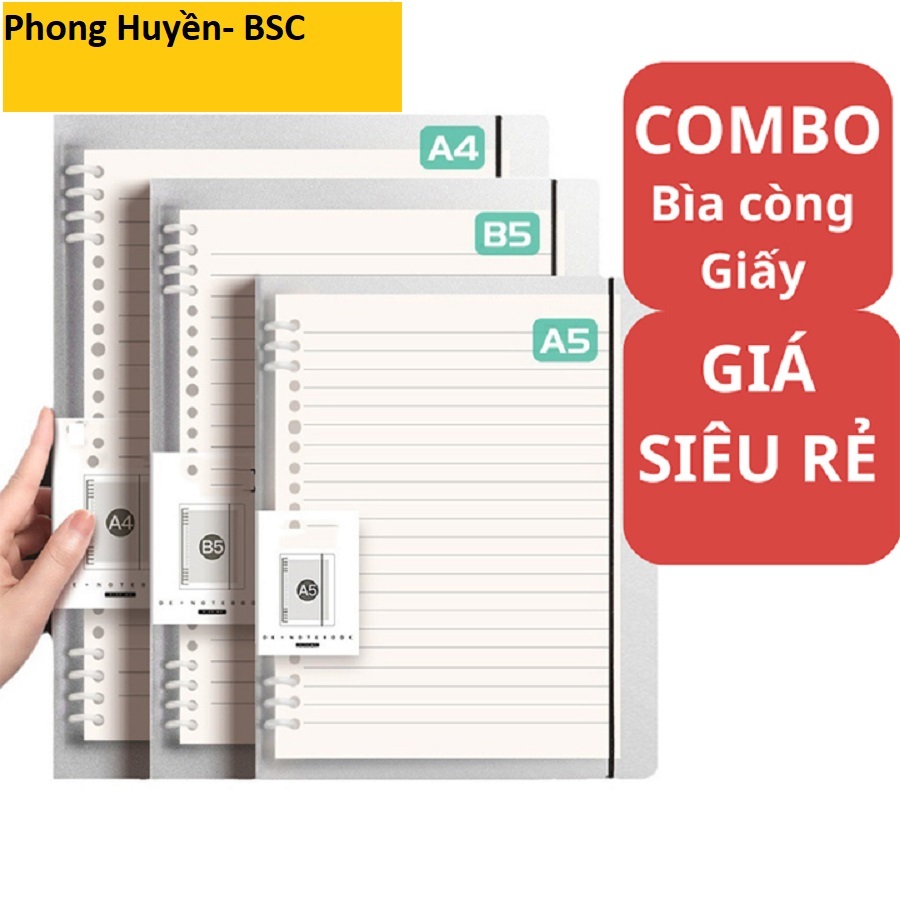 Set bìa sổ còng A4 A5 B5 binder còng sắt 4 9 6 20 26 30 còng làm sổ tay, sổ ghi chép
