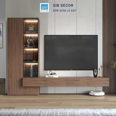 [Chỉ giao lắp tại TP.HCM] Hệ Tủ Kệ Tivi Phòng Khách Đa Năng SIB Decor TV1132
