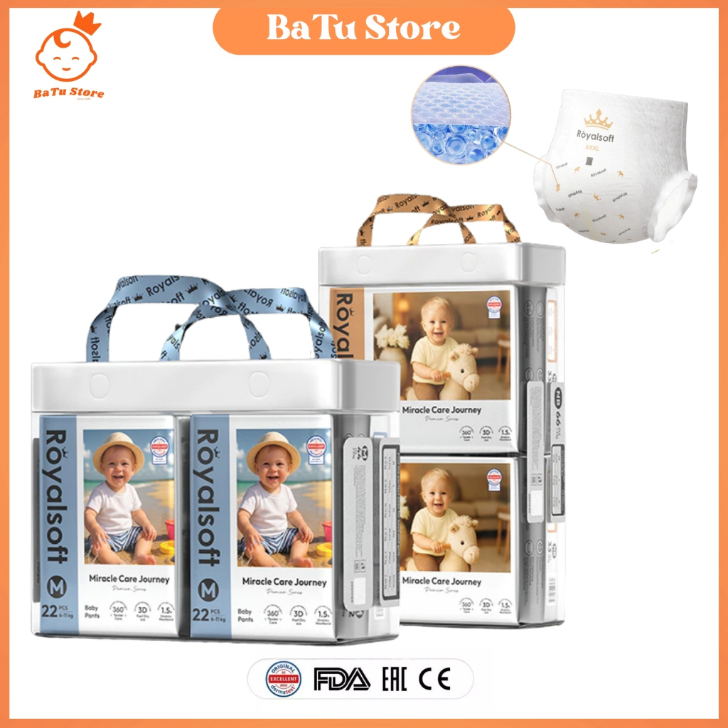 Tã Bỉm Royal Soft Chính Hãng, Siêu Mềm Mịn, Thấm Hút Tốt, Dịu Nhẹ Cho Da Bé