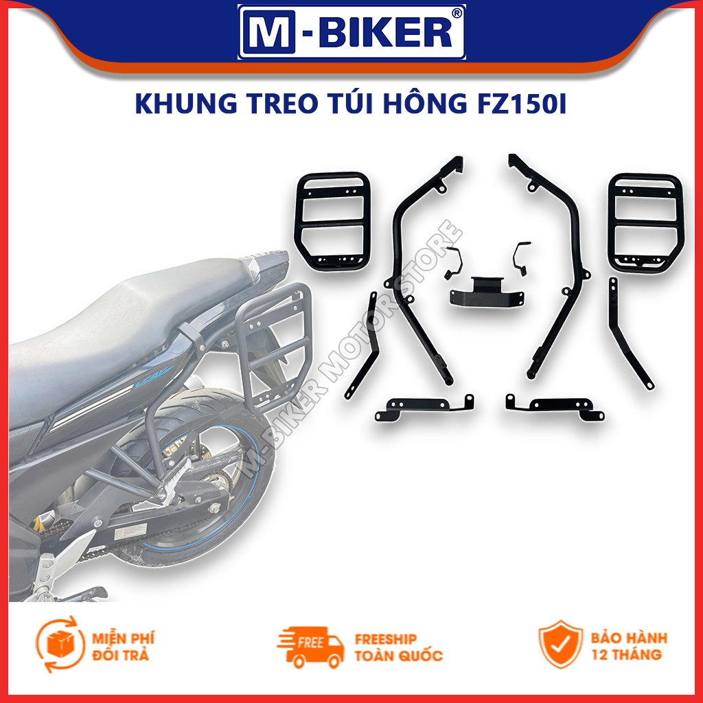 M-Biker | Baga hông FZ150, Khung treo túi hông FZ150, Khung đỡ túi hông cho FZ150i không có baga sau