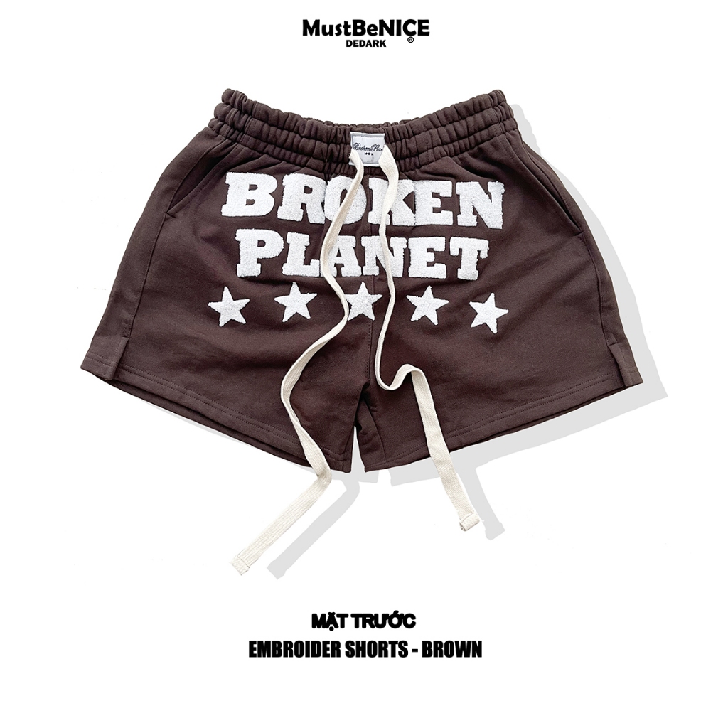 Quần Short 𝐄𝐌𝐁𝐑𝐎𝐈𝐃𝐄𝐑 BROWN DEDARK nam/nữ.