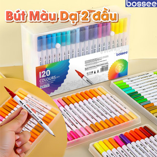 Hộp 120 Màu, Set Màu Dạ 2 Đầu Dễ Tô, Bảng Màu Đa Dạng, An Toàn Cho Trẻ Nhỏ, Bút Màu Highlight Ghi Chép