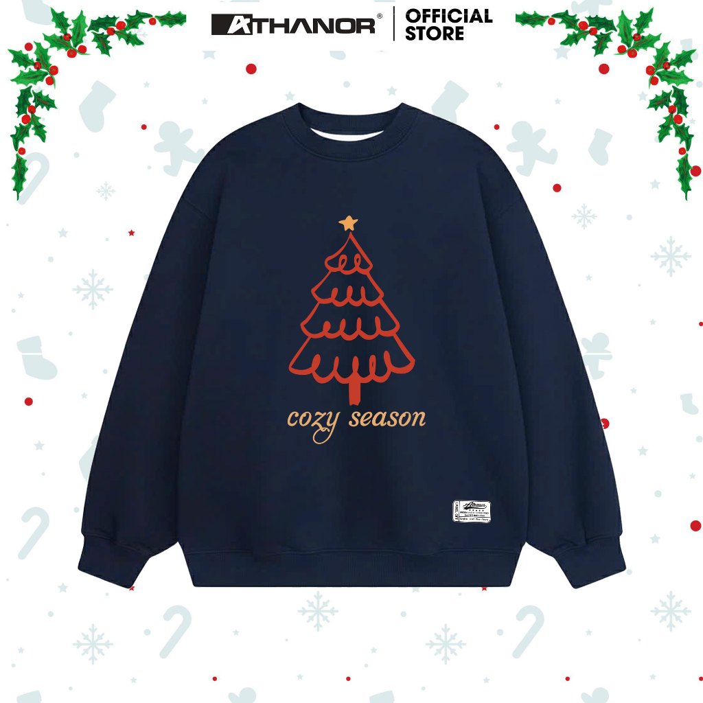 Áo Sweater Athanor Local Brand Dáng Rộng Nỉ Nhung Cho Nam Và Nữ In Hình Cozy Season
