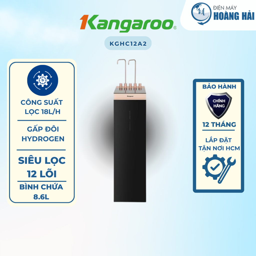 KGHC12A2 Máy lọc nước RO nóng nguội lạnh Hydrogen ion kiềm Kangaroo Sumire KGHC12A2 12 lõi