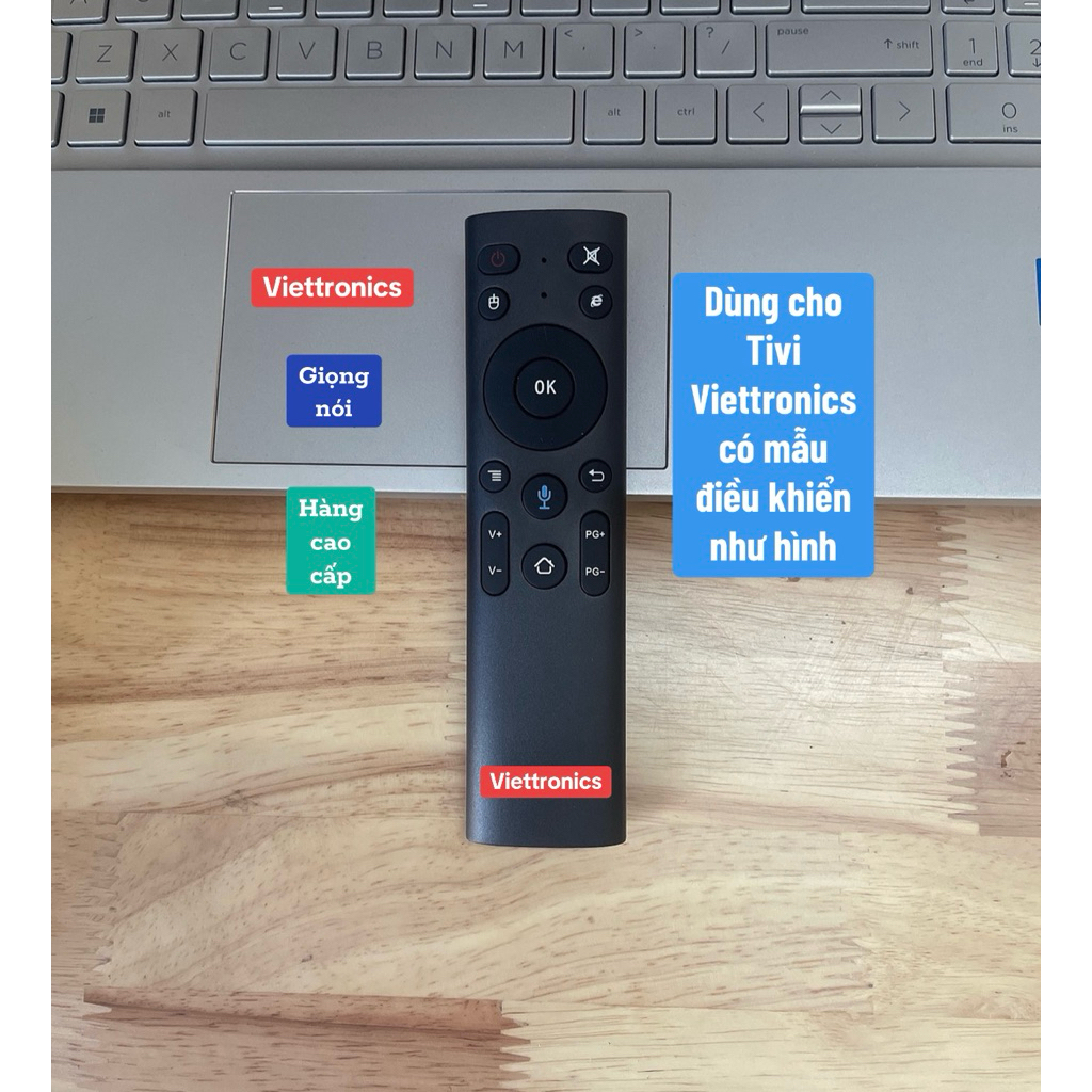 Remote Điều khiển Tivi Viettronics giọng nói( Dùng cho Tivi Viettronics có mẫu điều khiển như hình)