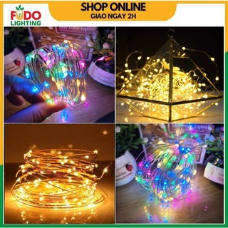 Đèn Led kẽm dây nguồn dài 10M ánh sáng vàng, đủ màu trang trí nhà cửa lung linh ( Cắm điện )