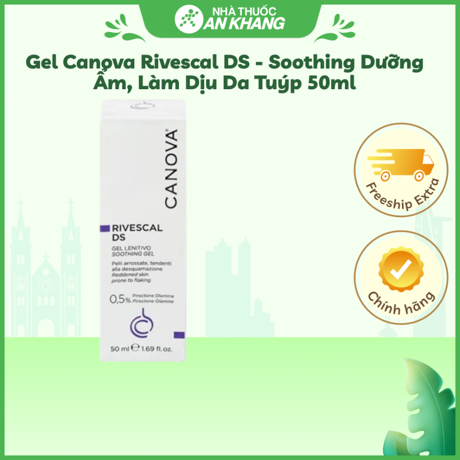 Gel Canova Rivescal DS - Soothing dưỡng ẩm, làm dịu da tuýp 50ml