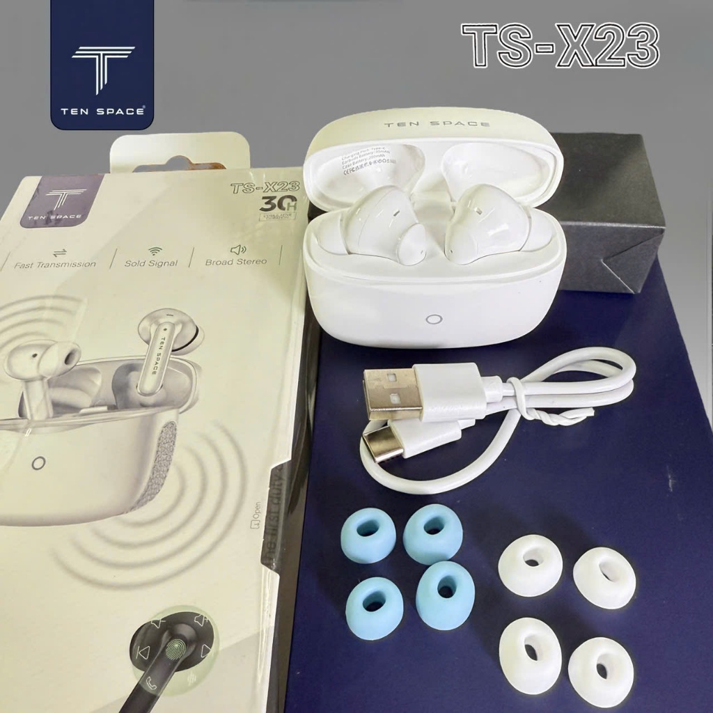 Tai nghe bluetooth TenSpace TS-X23 núm mềm, chế độ khử ồn ENC Citycase