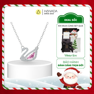   QUÀ TẶNG NOEL  Dây Chuyền Bạc 925 Nguyên Chất Thiên Nga Đính Đá Vòng Cổ Đi Tiệc Qùa Tặng HANADA 1301 