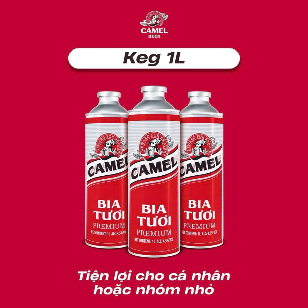 BIA TƯƠI CAMEL KEG 4.5% 1L (Thùng 8 Keg x 1L)