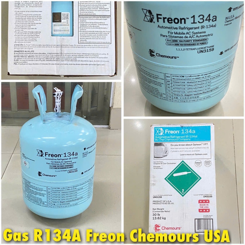 Ga 134a điều hoà xe ô tô bình gas máy lạnh điều hoà xe ô tô bình to nạp ga xe ô tô