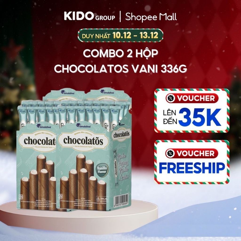 Combo 2 Bánh cuộn Chocolatos Vani 288g | Kido Group