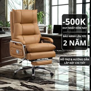 Ghế văn phòng Ghế giám đốc massage 7 chế độ Ghế xoay văn phòng bọc da PU êm ái An Home Pehouse