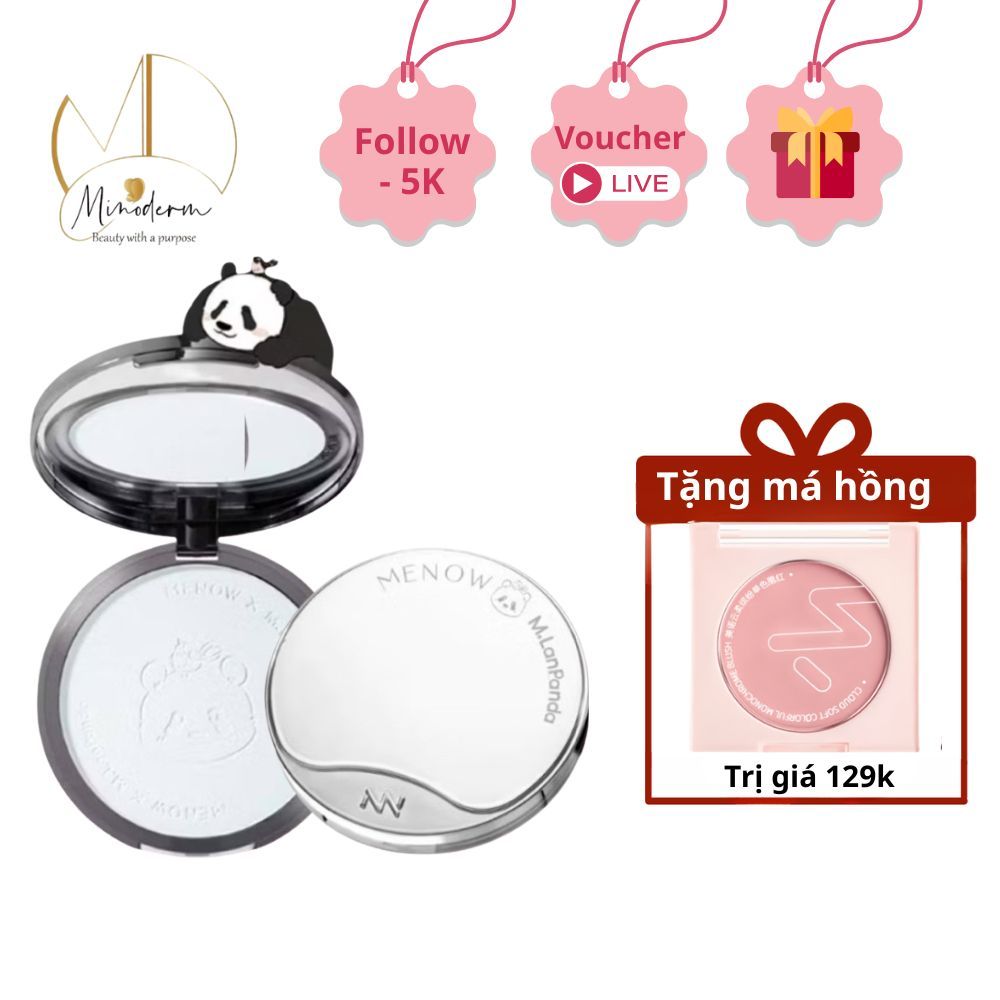 Phấn phủ nén MENOW x MENGLAN PANDA Velvet Mist Complexi gấu trúc khổng lồ