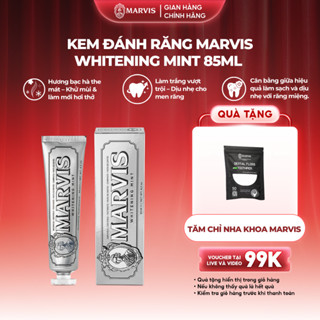  Kem đánh răng Marvis Whitening 85ML - Kem đánh răng Ý làm trắng giảm mảng bám bảo vệ răng miệng 