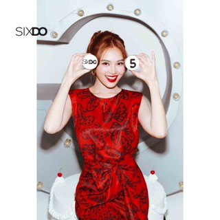  Chân váy xoắn eo lụa đỏ SIXDO  Red Bowtie Silk Sarong Skirt  