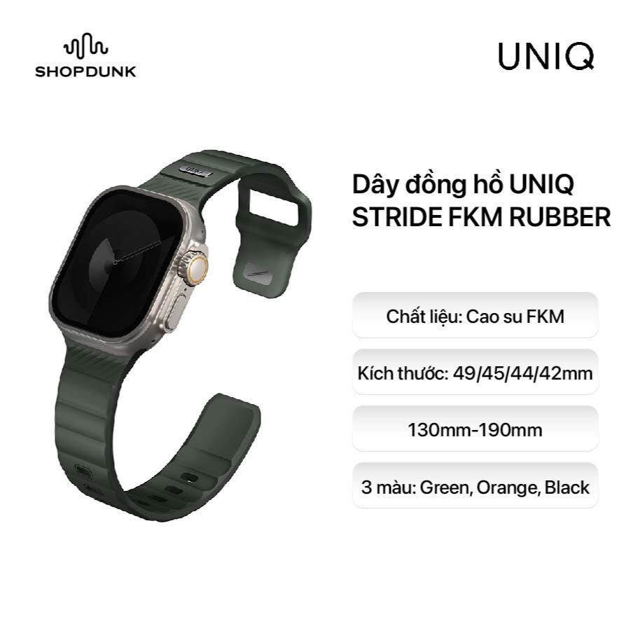 Dây đồng hồ UNIQ Stride FKM Rubber Apple Watch Strap 49/45/44/42mm - Chính hãng