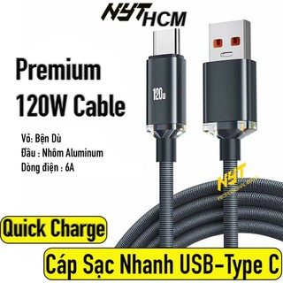  Cáp USB 120W Type C Sạc nhanh cho Cáp sạc nhanh cho điện thoại Android 6A 