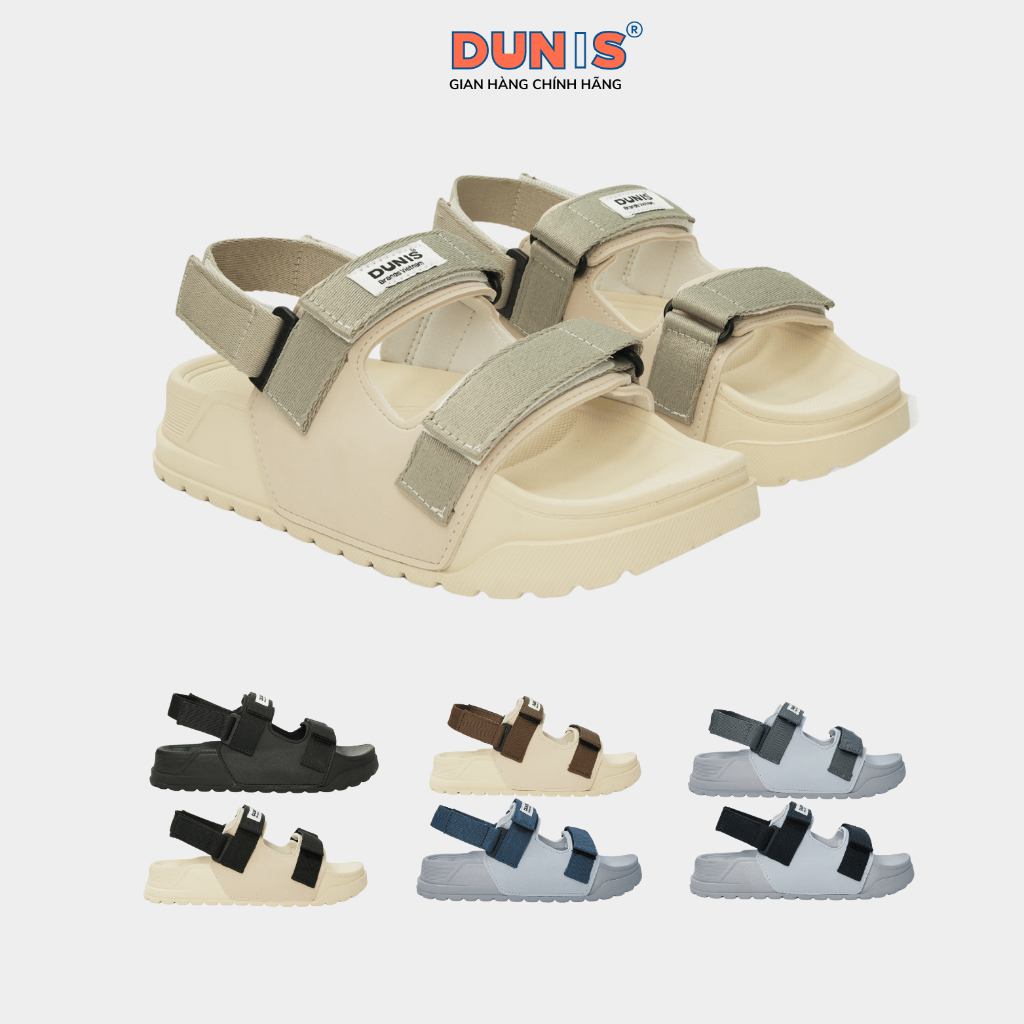 Giày sandal Nữ DUNIS Quai Ngang Đế Cao 4cm Siêu Nhẹ Êm Bền  DN977 - Be Full