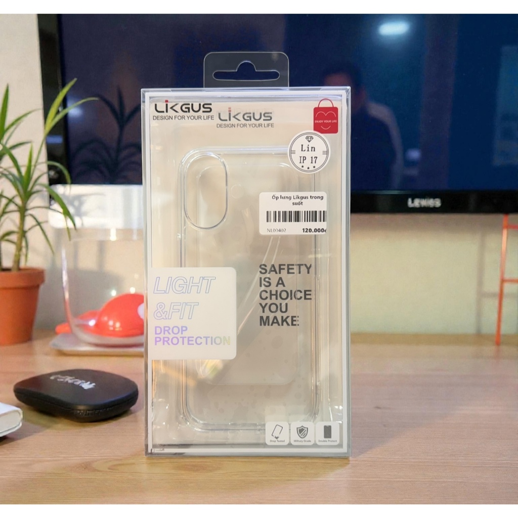 Ốp lưng iPhone 17 trong suốt Likgus