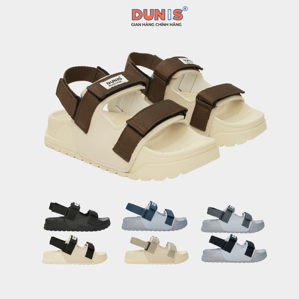 Giày sandal Nữ DUNIS Quai Ngang Đế Cao 4cm Siêu Nhẹ Êm Bền  DN977 - Be Phối Nâu