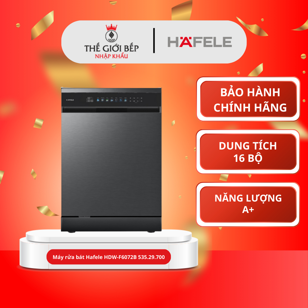 Máy rửa bát Hafele HDW-F6072B 535.29.700 - Điều Khiển Cảm Ứng, Khử Khuẩn UV, Tiết Kiệm Điện Nước