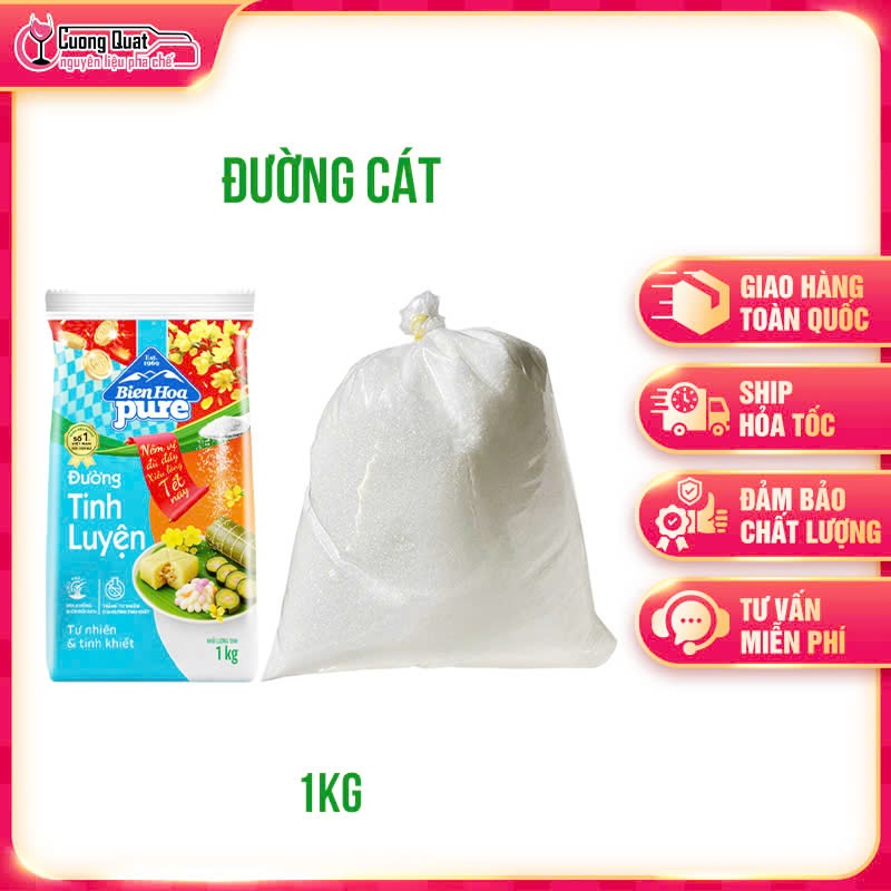 Đường cát trắng 1kg chiết từ bao 50kg và đường biên hòa 1kg
